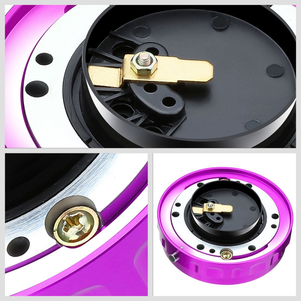J2 Purple Low Profile Twist Lock Steering Wheel Quick Release Adapter J2-QR-ZTL-9070-PP