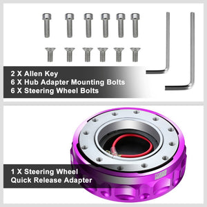 J2 Purple Low Profile Twist Lock Steering Wheel Quick Release Adapter J2-QR-ZTL-9070-PP