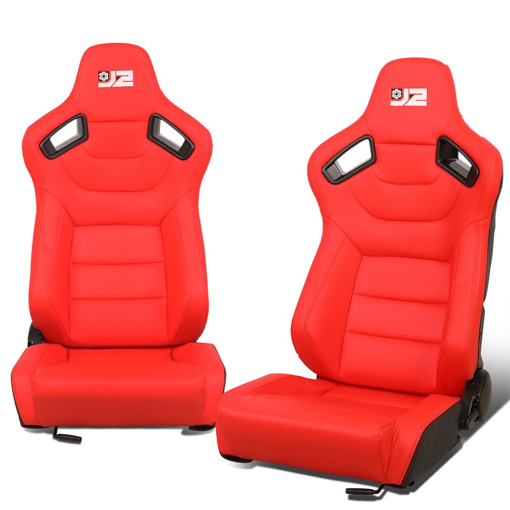 J2 J2-RS-002-RD Reclineable Racing Seat w/Slider Red J2-RS-002-RD