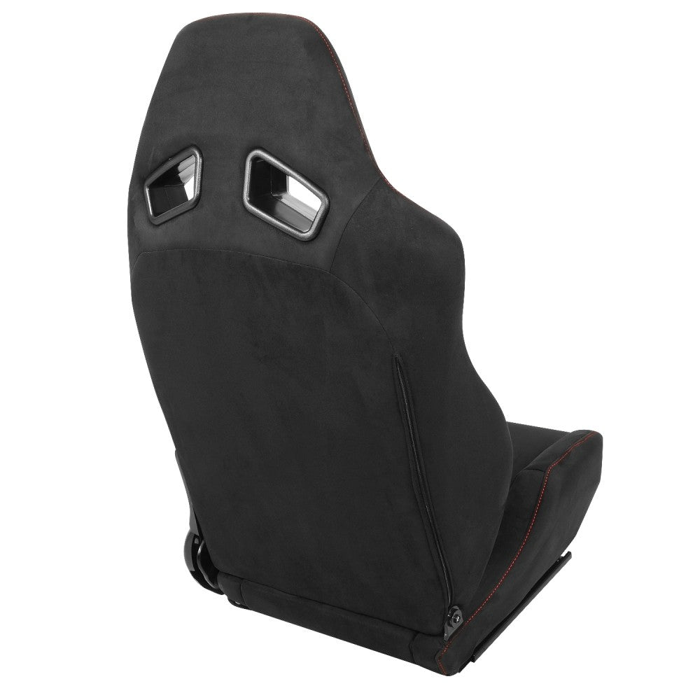 J2 J2-RS-003-BK Reclineable Racing Seat w/Slider Black/Red/White J2-RS-003-BK