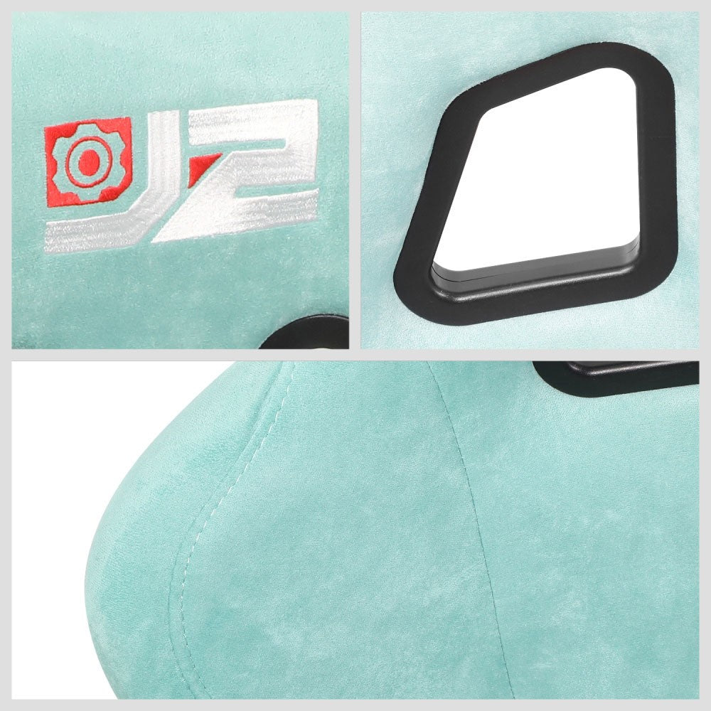 J2 J2-RS-004-LB Large Fixed Bucket Racing Seat w/Slider Lake Blue J2-RS-004-LB