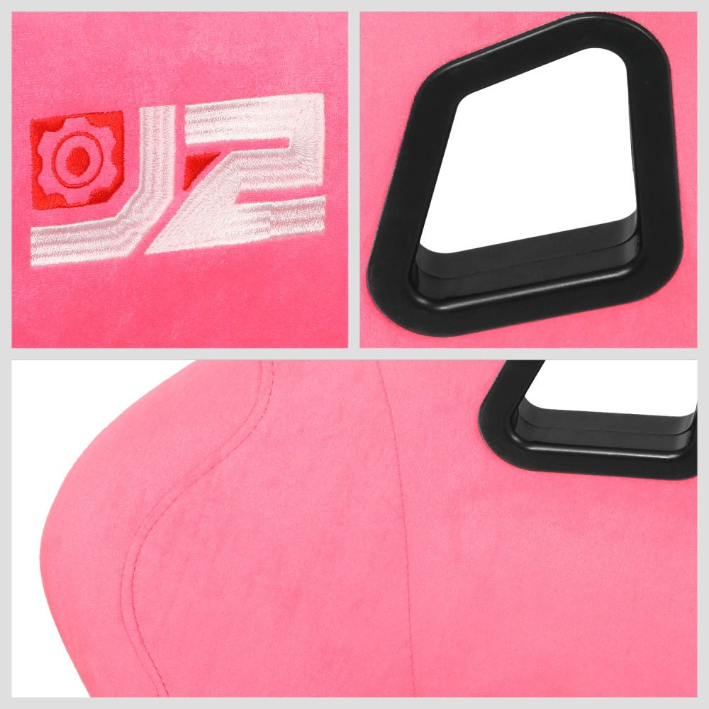 J2 J2-RS-004-PK Large Fixed Position Bucket Racing Seat w/Slider Pink J2-RS-004-PK