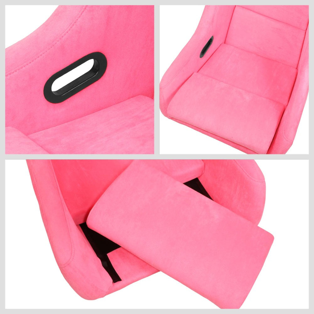 J2 J2-RS-004-PK Large Fixed Position Bucket Racing Seat w/Slider Pink J2-RS-004-PK