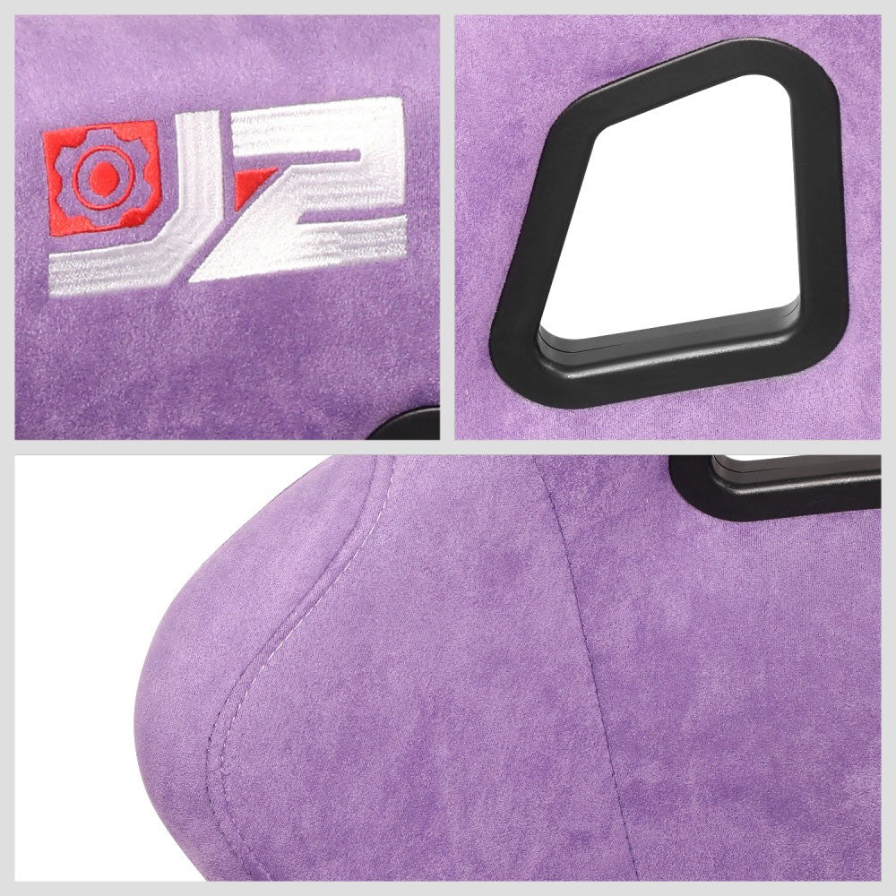 J2 J2-RS-004-PP Large Fixed Bucket Racing Seat w/Slider Purple J2-RS-004-PP