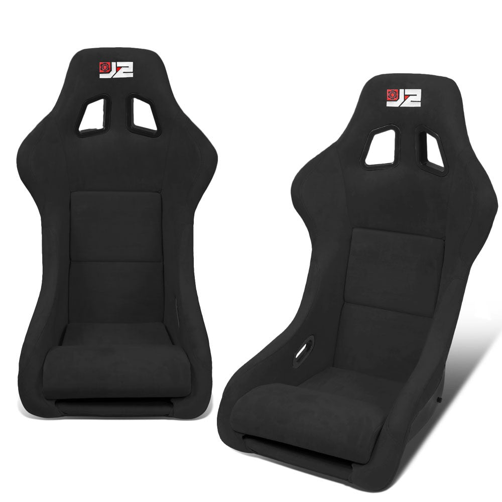 J2 J2-RS-005-BK Medium Fixed Bucket Racing Seat w/Slider Black J2-RS-005-BK