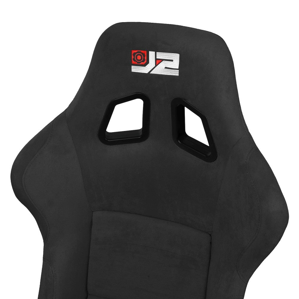 J2 J2-RS-005-BK Medium Fixed Bucket Racing Seat w/Slider Black J2-RS-005-BK
