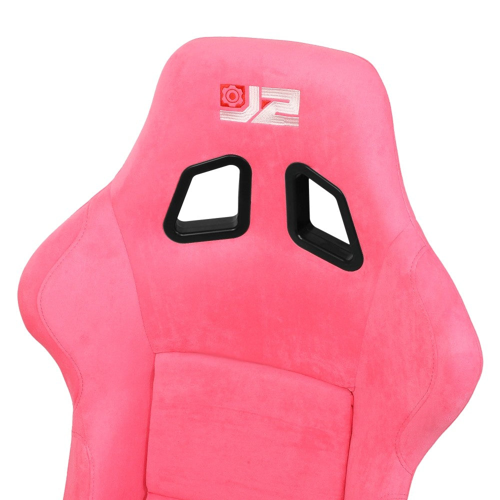 J2 J2-RS-005-PK Medium Fixed Position Bucket Racing Seat w/Slider Pink J2-RS-005-PK