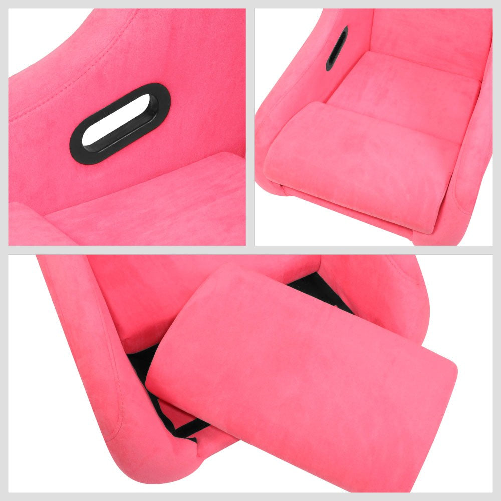 J2 J2-RS-005-PK Medium Fixed Position Bucket Racing Seat w/Slider Pink J2-RS-005-PK