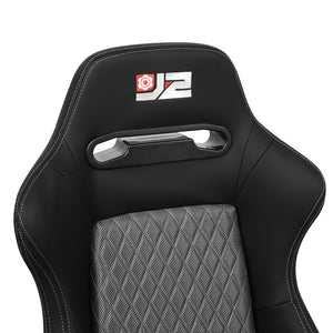 J2 J2-RS-006-GY Reclineable Racing Seat w/Slider Black/Grey J2-RS-006-GY