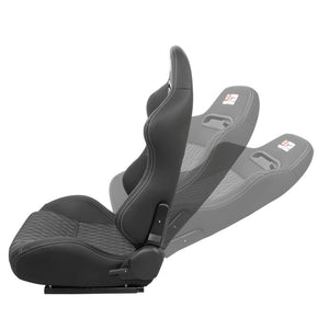 J2 J2-RS-006-GY Reclineable Racing Seat w/Slider Black/Grey J2-RS-006-GY