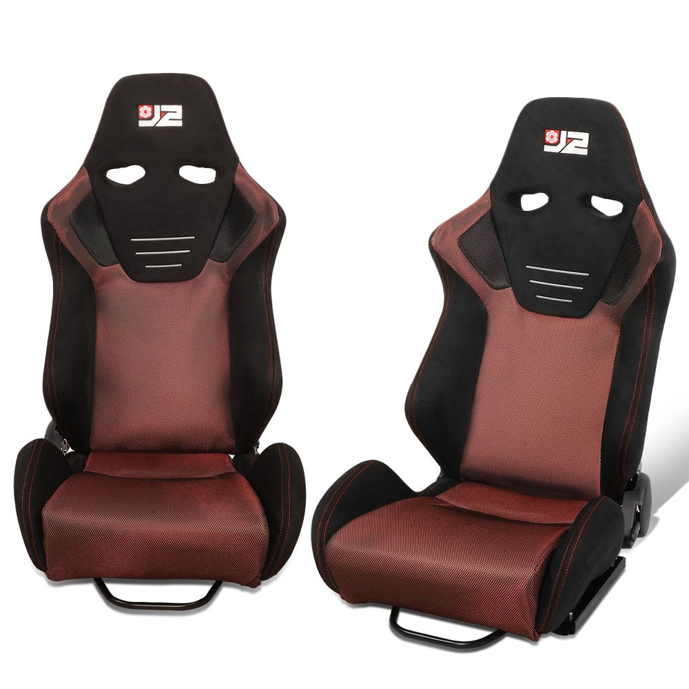 J2 J2-RS-006-RD Reclineable Racing Seat w/Slider Black/Blue J2-RS-006-RD
