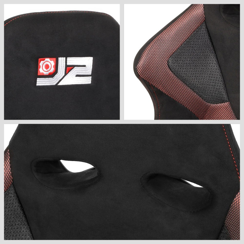 J2 J2-RS-006-RD Reclineable Racing Seat w/Slider Black/Blue J2-RS-006-RD