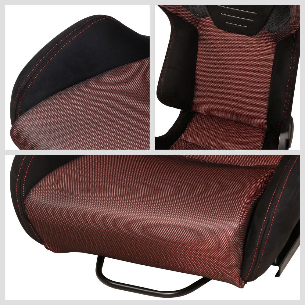 J2 J2-RS-006-RD Reclineable Racing Seat w/Slider Black/Blue J2-RS-006-RD