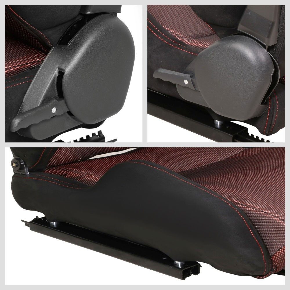 J2 J2-RS-006-RD Reclineable Racing Seat w/Slider Black/Blue J2-RS-006-RD