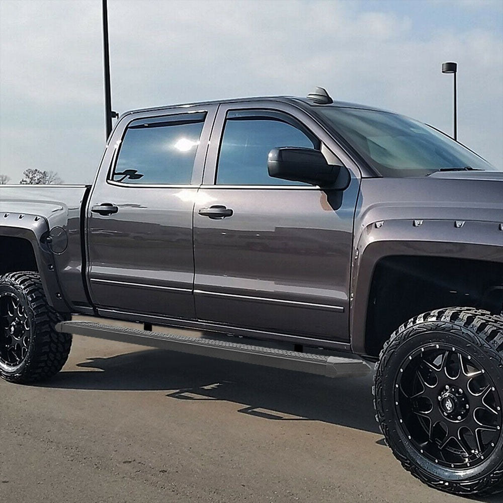 Black J2 Honeycomb Pad Running Board Nerf Bar 07-18 Silverado 1500 Crew Cab J2-STEPB-ZTL-8252-SSBK