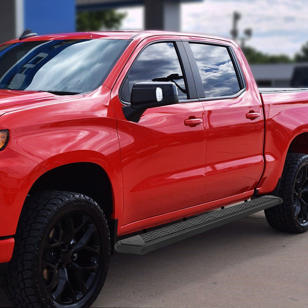 Black J2 Honeycomb Pad Running Board Nerf Bar 19+ Silverado/Sierra Crew Cab J2-STEPB-ZTL-8254-SSBK