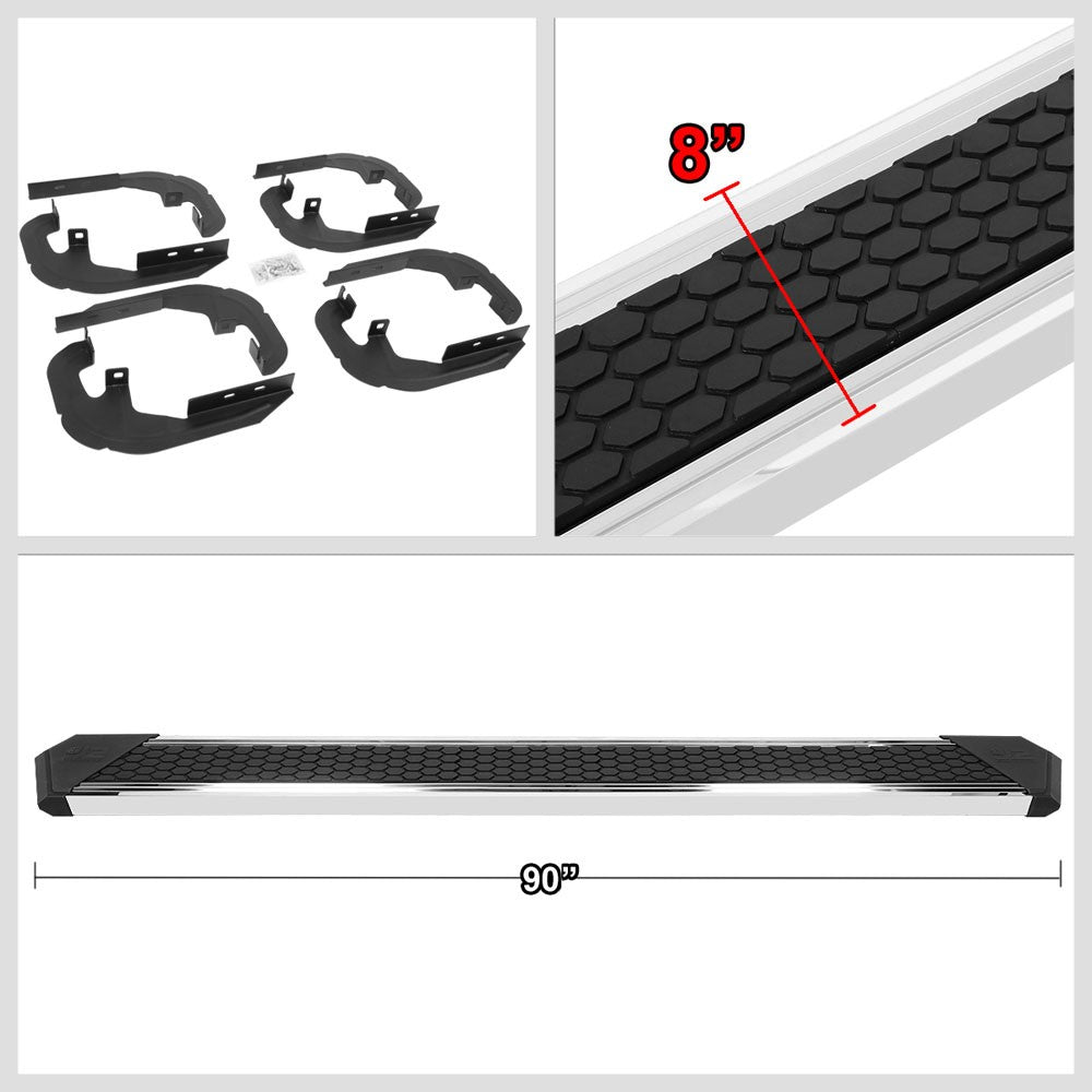 Metal J2 Honeycomb Pad Running Board Nerf Bar 19+ Silverado/Sierra Crew Cab J2-STEPB-ZTL-8254-SS