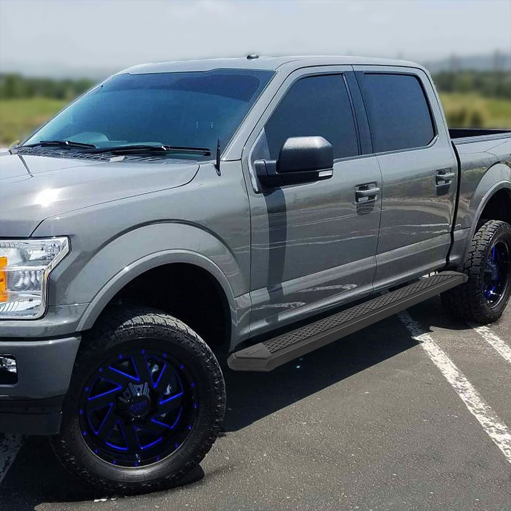Black J2 Honeycomb Pad Running Board Nerf Bar 15+ F150 P552 P702 Crew Cab J2-STEPB-ZTL-8255-SSBK