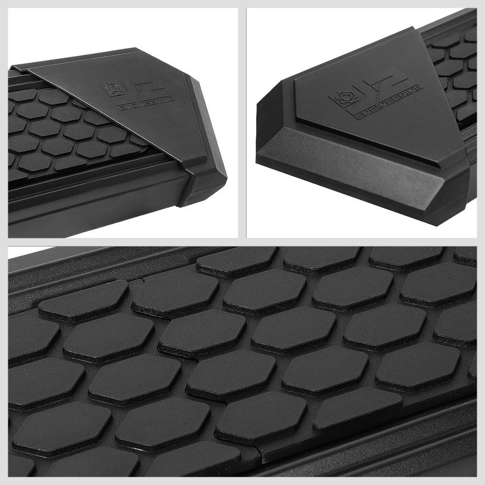 Black J2 Honeycomb Pad Running Board Nerf Bar 15+ F150 P552 P702 Crew Cab J2-STEPB-ZTL-8255-SSBK