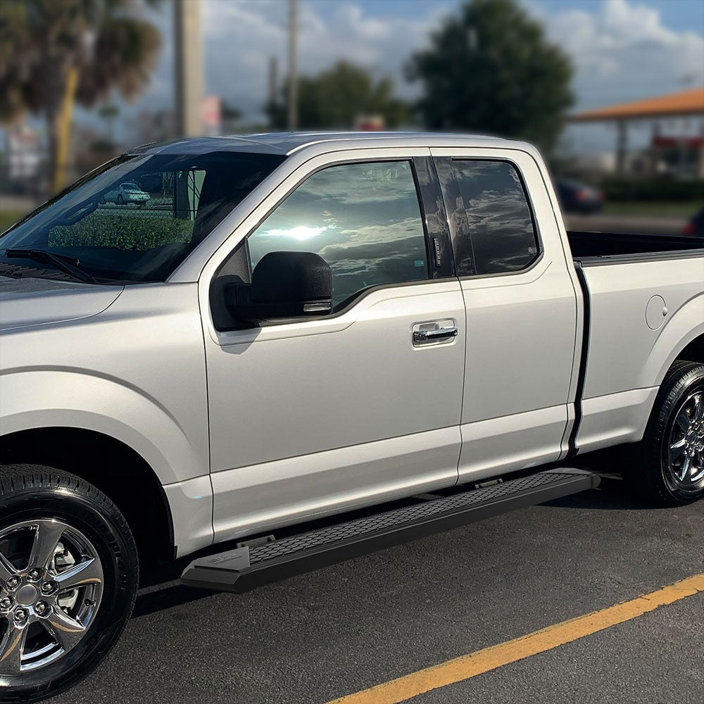 Black J2 Honeycomb Pad Running Board Nerf Bar 15+ Ford F-150 Extended Cab J2-STEPB-ZTL-8256-SSBK