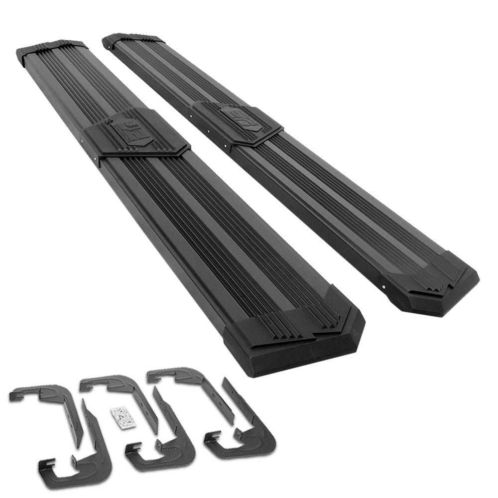 Black J2 Wide Pleated Running Board Nerf Bar 07-18 Sierra 1500 Extended Cab J2-STEPB-ZTL-8260-SSBK