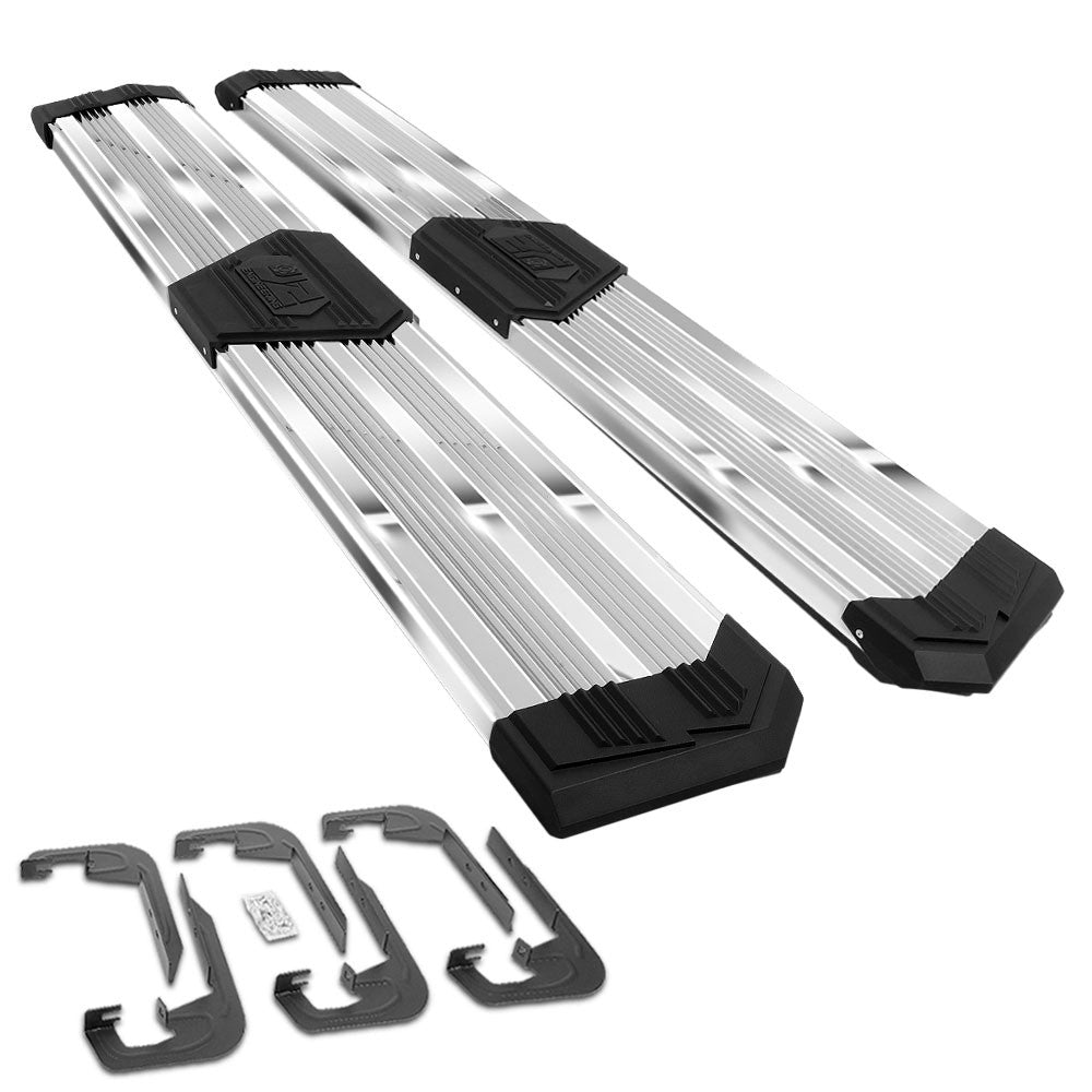 Metal J2 Wide Pleated Running Board Nerf Bar 07-18 Sierra 1500 Extended Cab J2-STEPB-ZTL-8260-SS