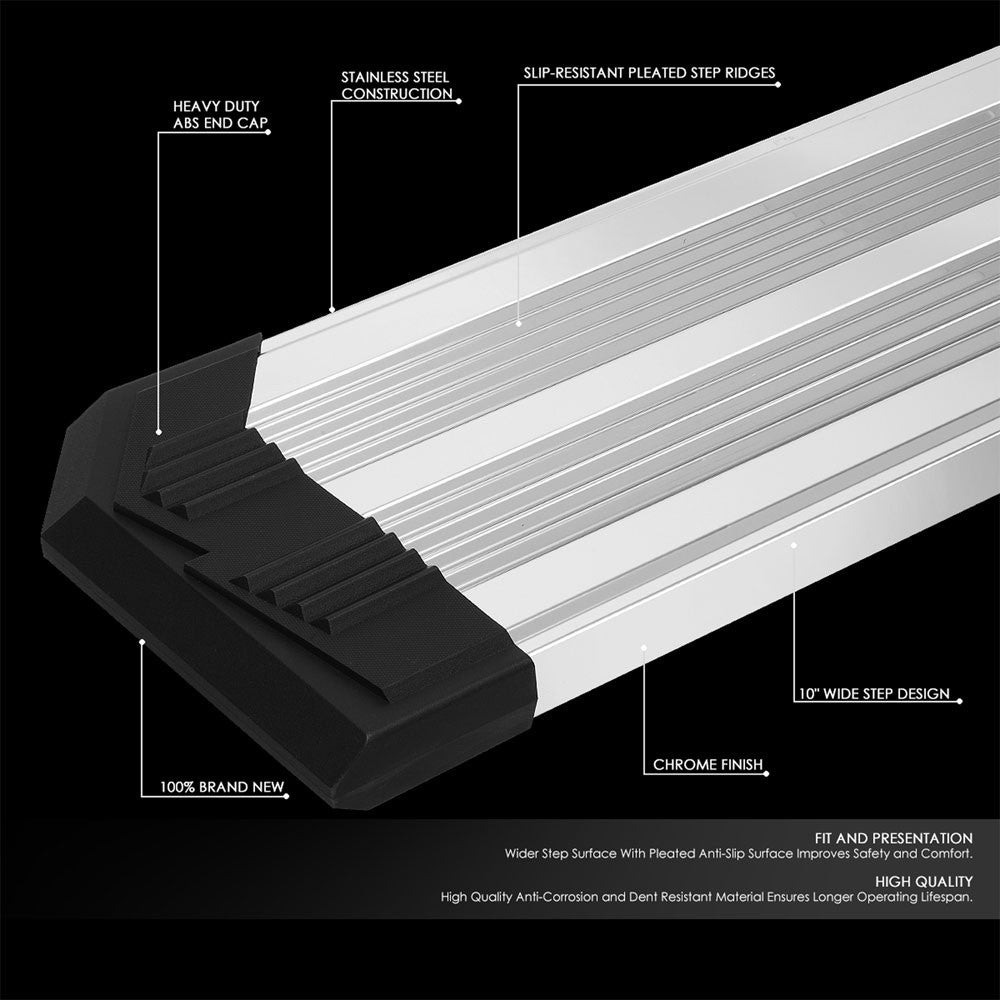 Metal J2 Wide Pleated Running Board Nerf Bar 07-18 Sierra 1500 Extended Cab J2-STEPB-ZTL-8260-SS