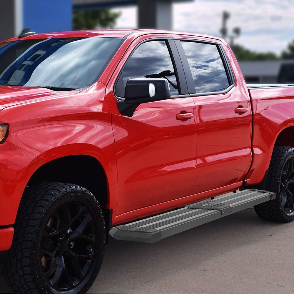 Black J2 Wide Pleated Running Board Nerf Bar 19+ Silverado/Sierra Crew Cab J2-STEPB-ZTL-8261-SSBK