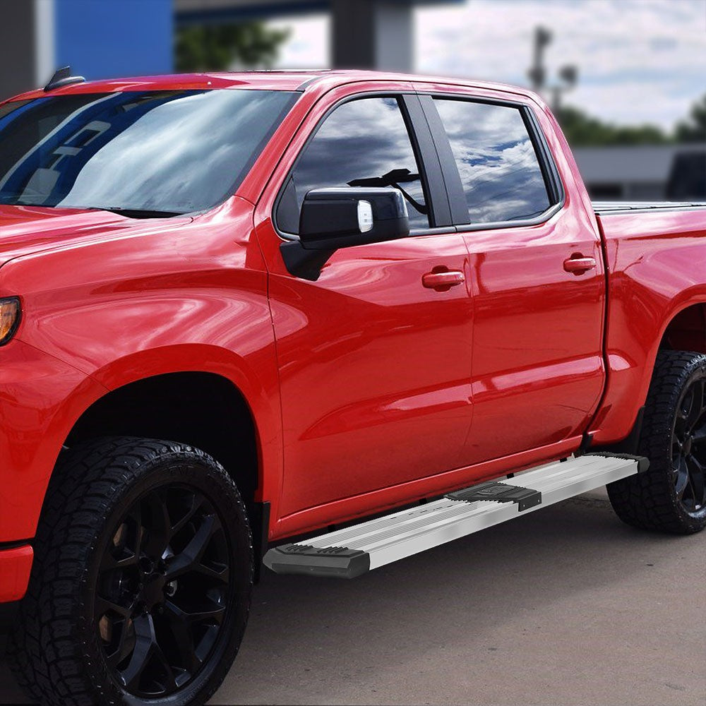 Metal J2 Wide Pleated Running Board Nerf Bar 19+ Silverado/Sierra Crew Cab J2-STEPB-ZTL-8261-SS