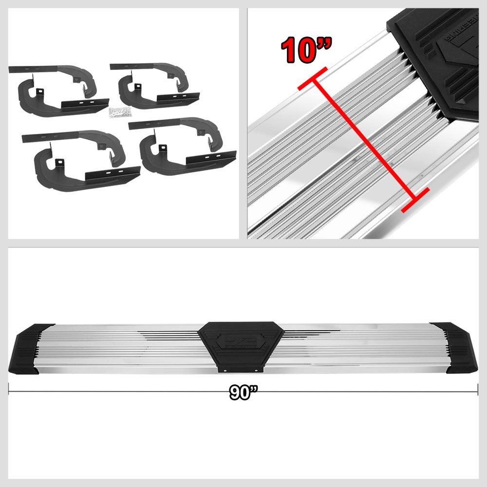Metal J2 Wide Pleated Running Board Nerf Bar 19+ Silverado/Sierra Crew Cab J2-STEPB-ZTL-8261-SS