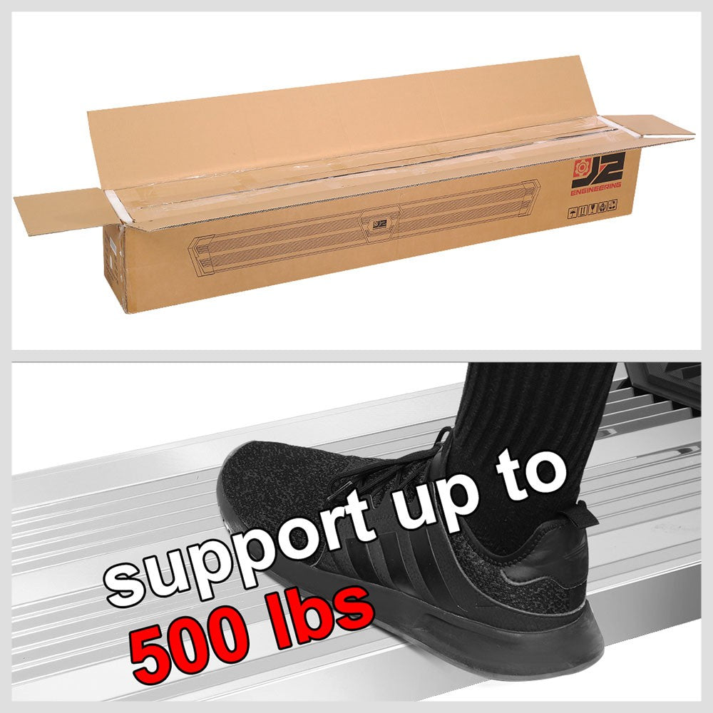 Metal J2 Wide Pleated Running Board Nerf Bar 19+ Silverado/Sierra Crew Cab J2-STEPB-ZTL-8261-SS