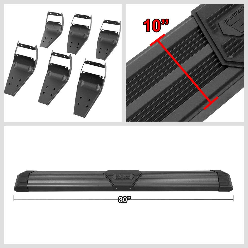 Black J2 Wide Pleated Running Board Nerf Bar 15+ Ford F-150 Extended Cab J2-STEPB-ZTL-8263-SSBK