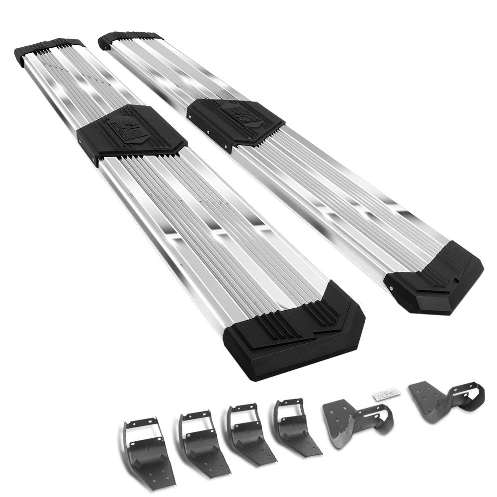 Metal J2 Wide Pleated Running Board Nerf Bar 15+ Ford F-150 Extended Cab J2-STEPB-ZTL-8263-SS