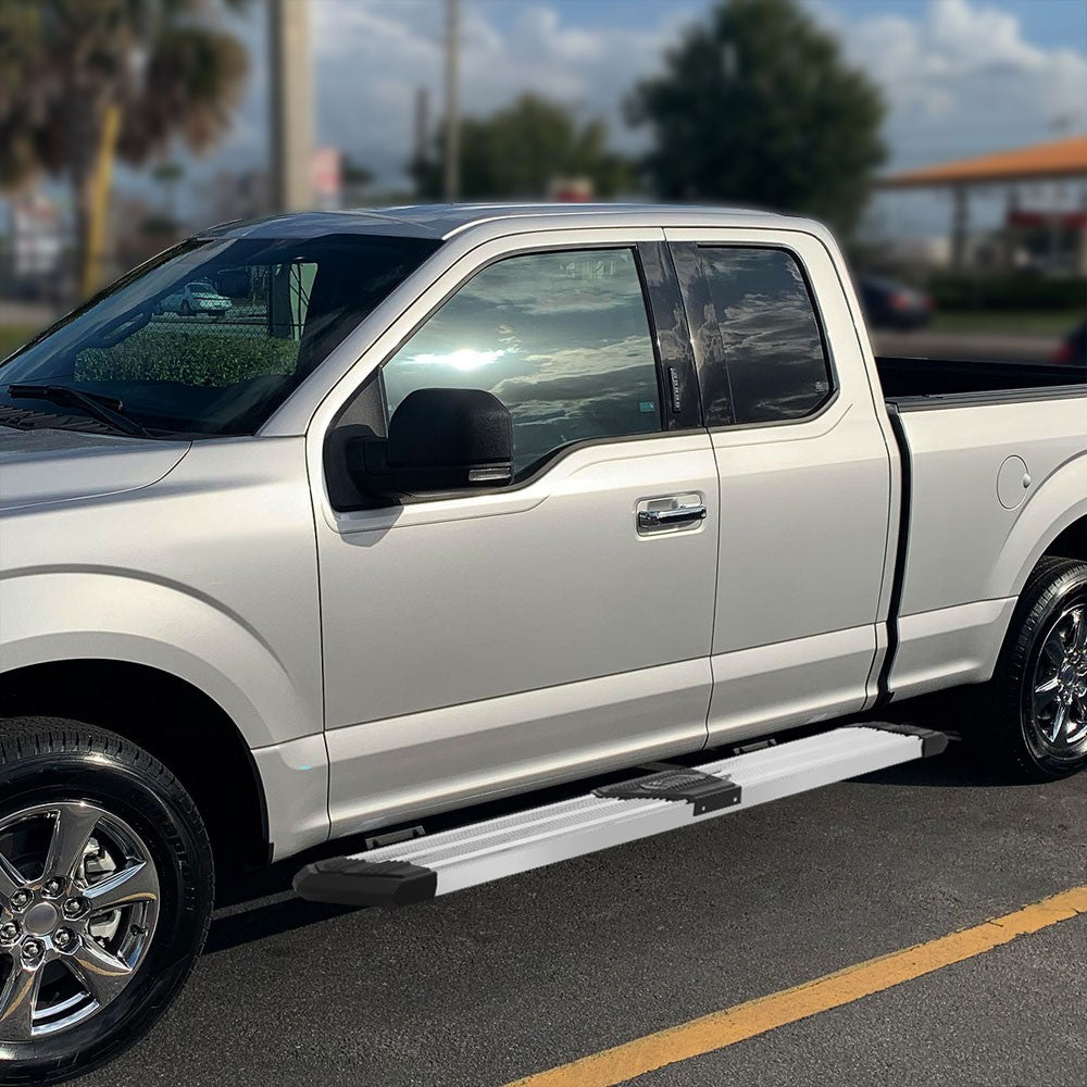 Metal J2 Wide Pleated Running Board Nerf Bar 15+ Ford F-150 Extended Cab J2-STEPB-ZTL-8263-SS