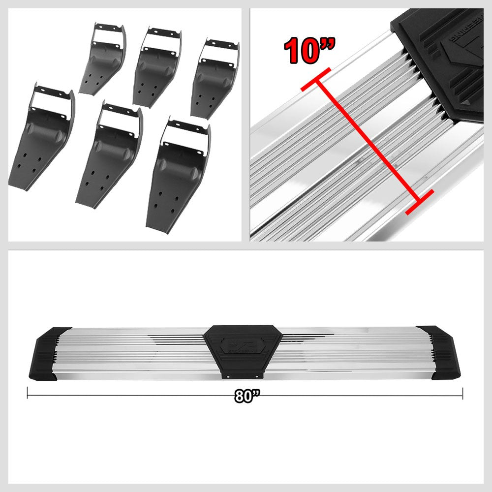 Metal J2 Wide Pleated Running Board Nerf Bar 15+ Ford F-150 Extended Cab J2-STEPB-ZTL-8263-SS
