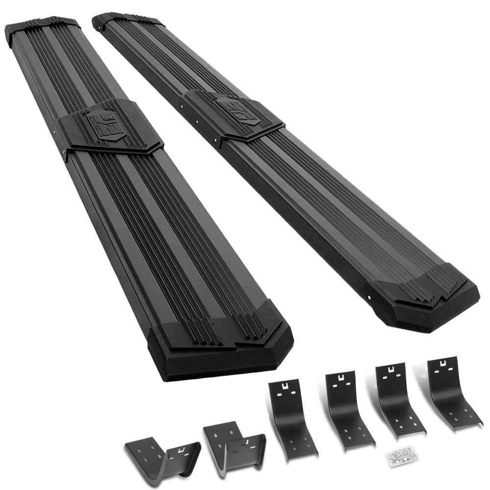 Black J2 Wide Pleated Running Board Nerf Bar 09-18 Ram/19+ Classic Crew Cab J2-STEPB-ZTL-8264-SSBK