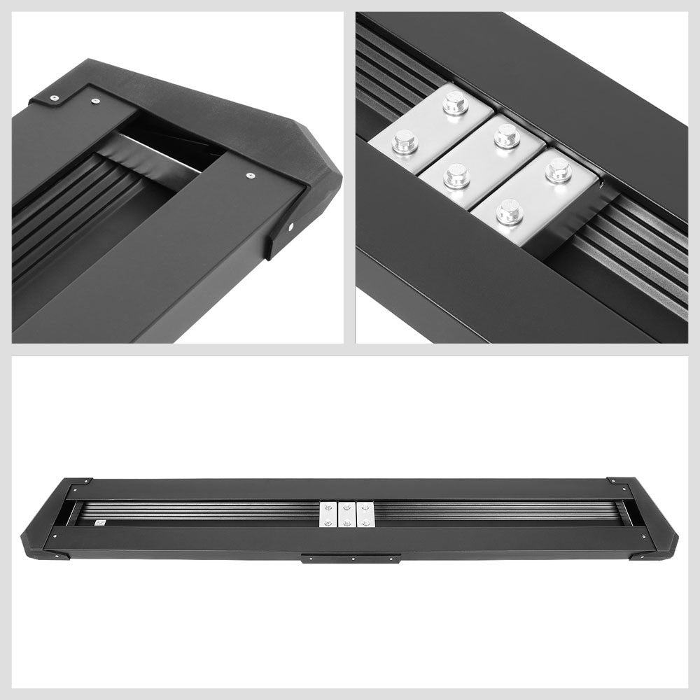 Black J2 Wide Pleated Running Board Nerf Bar 09-18 Ram/19+ Classic Crew Cab J2-STEPB-ZTL-8264-SSBK