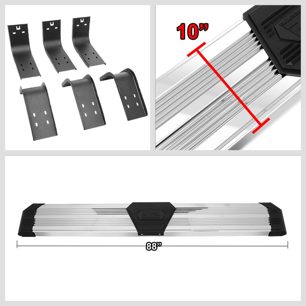 Metal J2 Wide Pleated Running Board Nerf Bar 09-18 Ram/19+ Classic Crew Cab J2-STEPB-ZTL-8264-SS