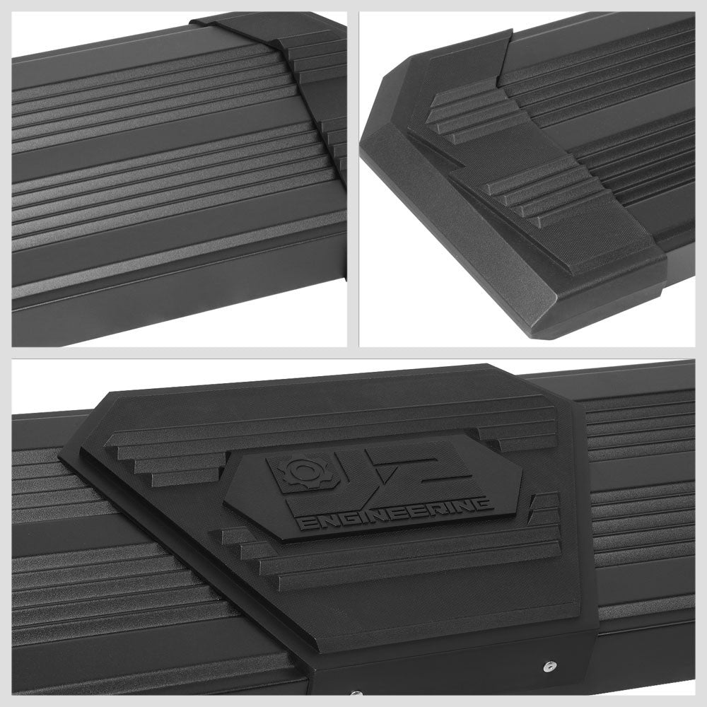 Black J2 Wide Pleated Running Board Nerf Bar 09-18 Ram 1500 Extended Cab J2-STEPB-ZTL-8265-SSBK