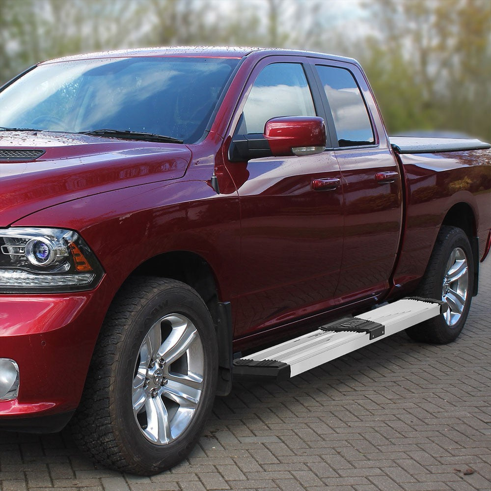 Metal J2 Wide Pleated Running Board Nerf Bar 09-18 Ram 1500 Extended Cab J2-STEPB-ZTL-8265-SS