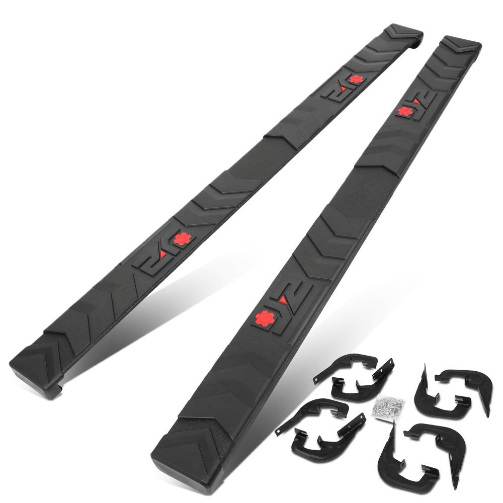 Black J2 Arrow Pattern Running Board Nerf Bar 07-18 Silverado 1500 Crew Cab J2-STEPB-ZTL-8266-BK