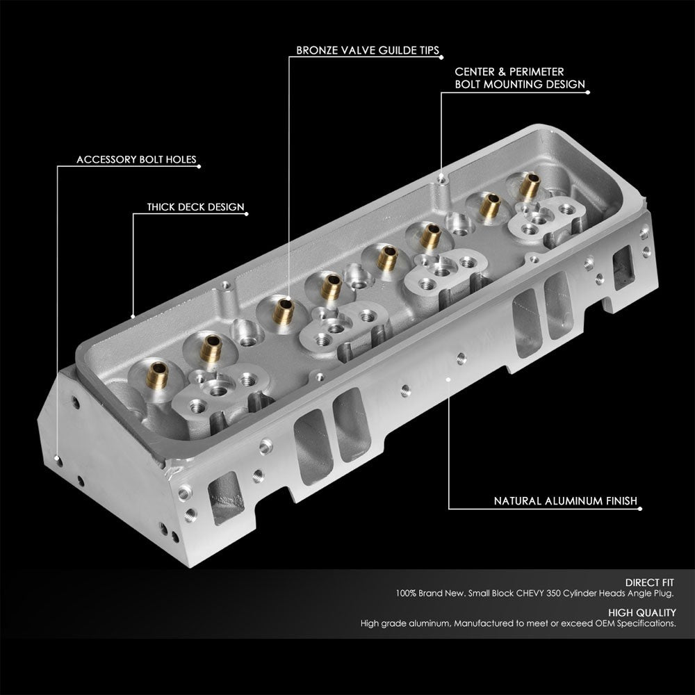 Aluminum Angled Cylinder Head For Small Block Chevrolet SBC 302/327/350/383/400