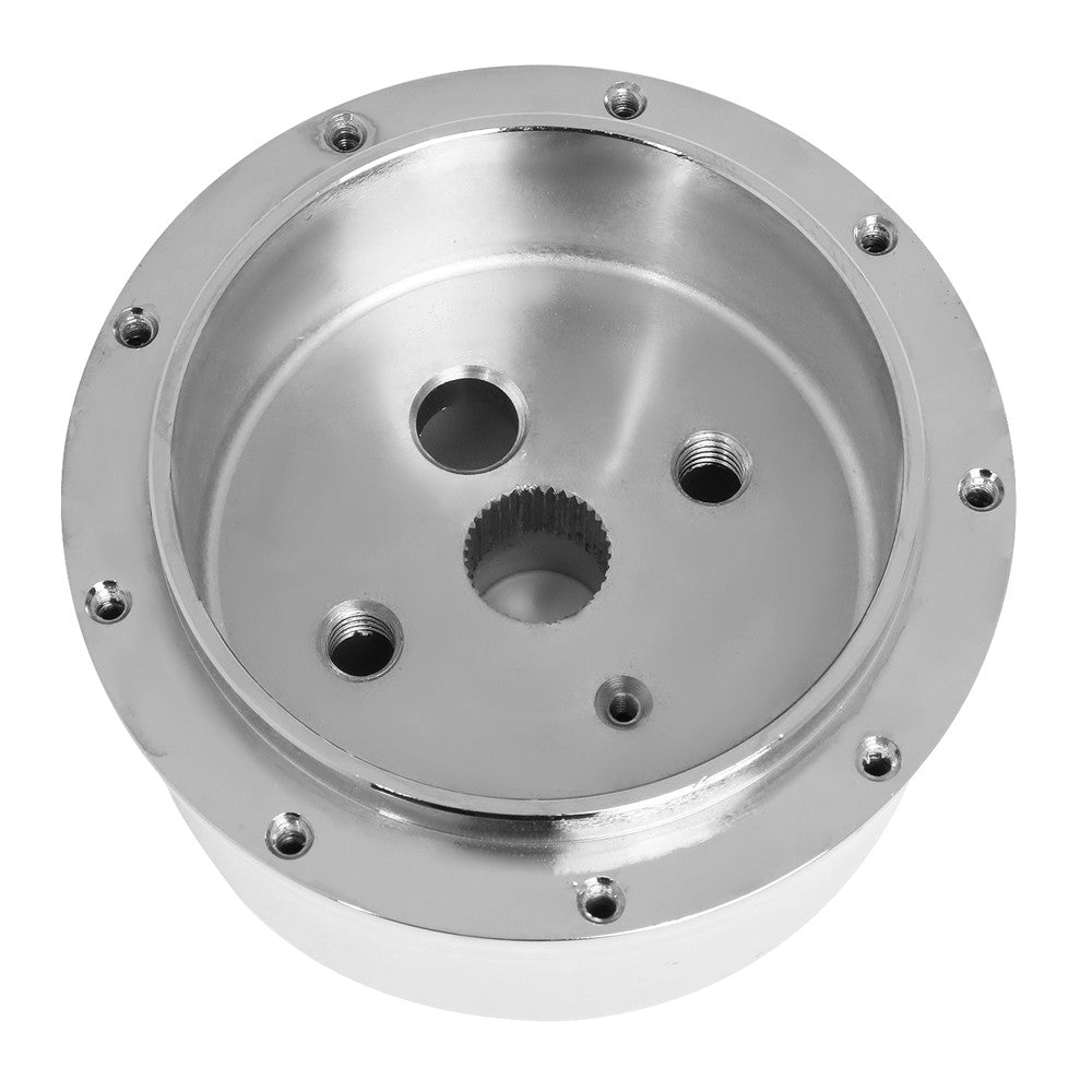 Chrome 9-Bolt Steering Column Wheel Hub Adapter Horn Button For 55-59 Chevy & GM
