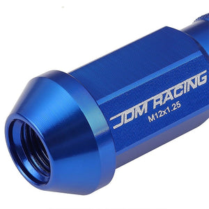 Blue Aluminum M12x1.25 50mm Tall Open Knurl End Acorn Tuner 20x Conical Lug Nuts-Accessories-BuildFastCar