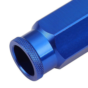 Blue Aluminum M12x1.25 50mm Tall Open Knurl End Acorn Tuner 20x Conical Lug Nuts-Accessories-BuildFastCar