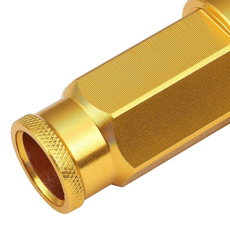 Gold Aluminum M12x1.25 50mm Tall Open Knurl End Acorn Tuner 20x Conical Lug Nuts-Accessories-BuildFastCar