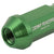 Green Aluminum M12x1.25 50mm Tall Open Knurl Acorn Tuner 20x Conical Lug Nuts-Accessories-BuildFastCar