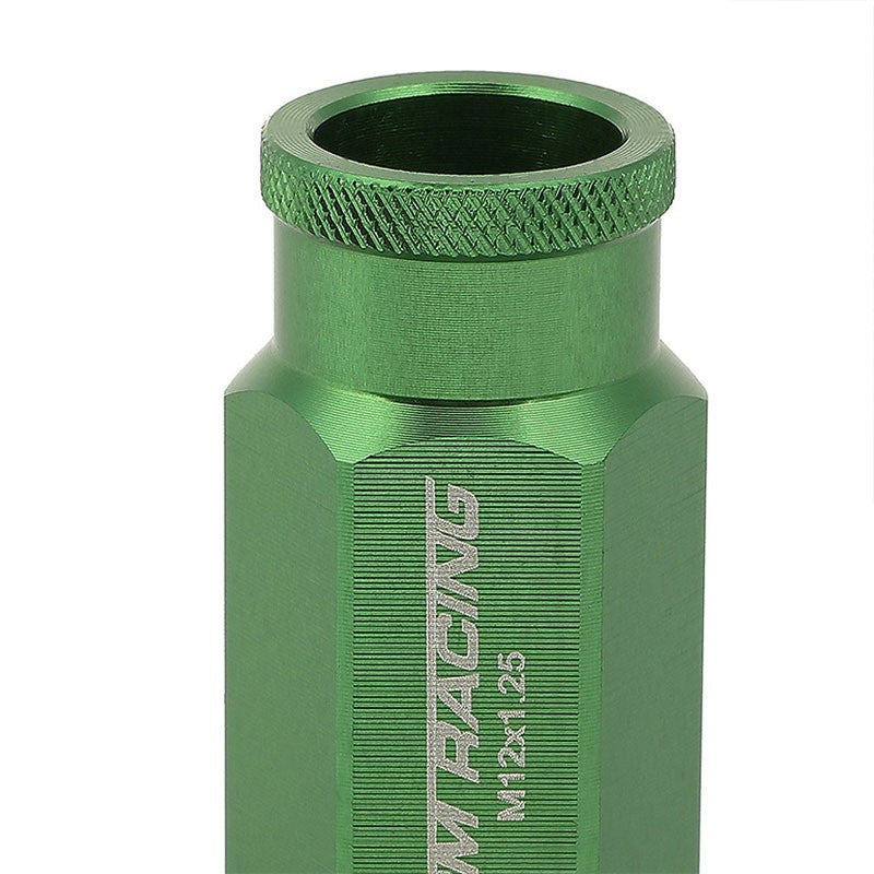 Green Aluminum M12x1.25 50mm Tall Open Knurl Acorn Tuner 20x Conical Lug Nuts-Accessories-BuildFastCar