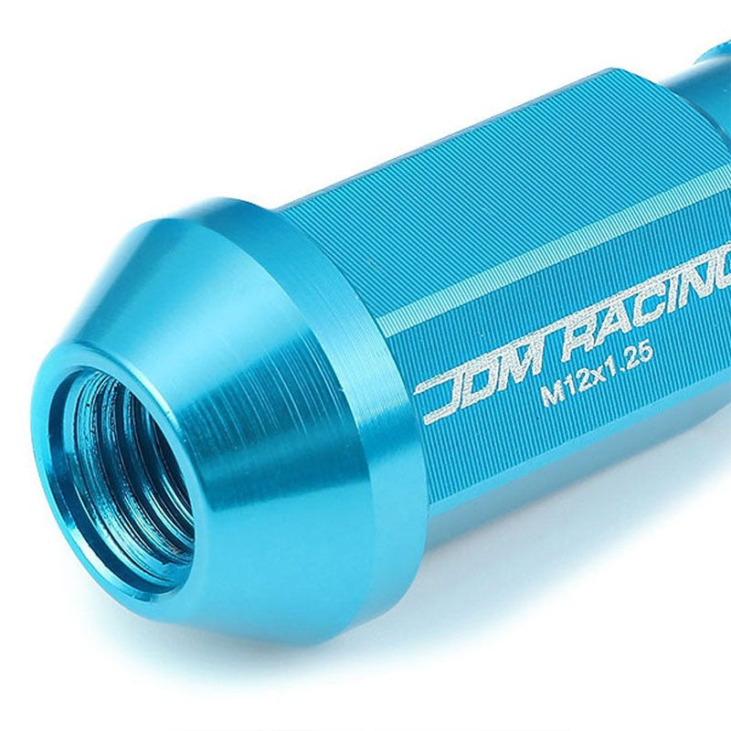 Light Blue Aluminum M12x1.25 Open Knurl End Acorn Tuner 20x Conical Lug Nuts-Accessories-BuildFastCar
