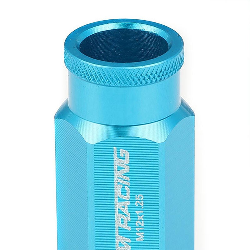 Light Blue Aluminum M12x1.25 Open Knurl End Acorn Tuner 20x Conical Lug Nuts-Accessories-BuildFastCar